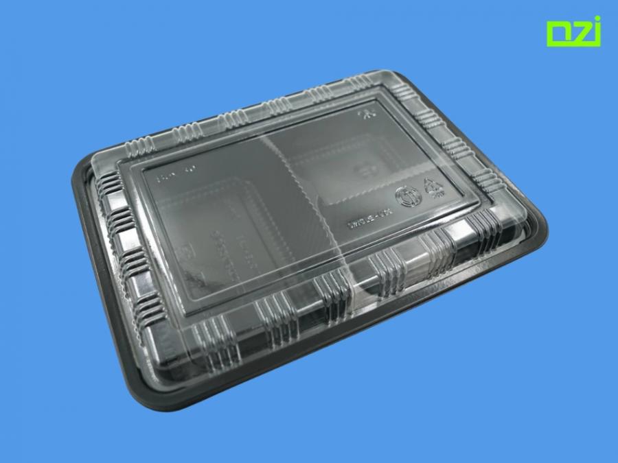 กล่องอาหาร 3 ช่อง สีดำพร้อมฝา 750ml.